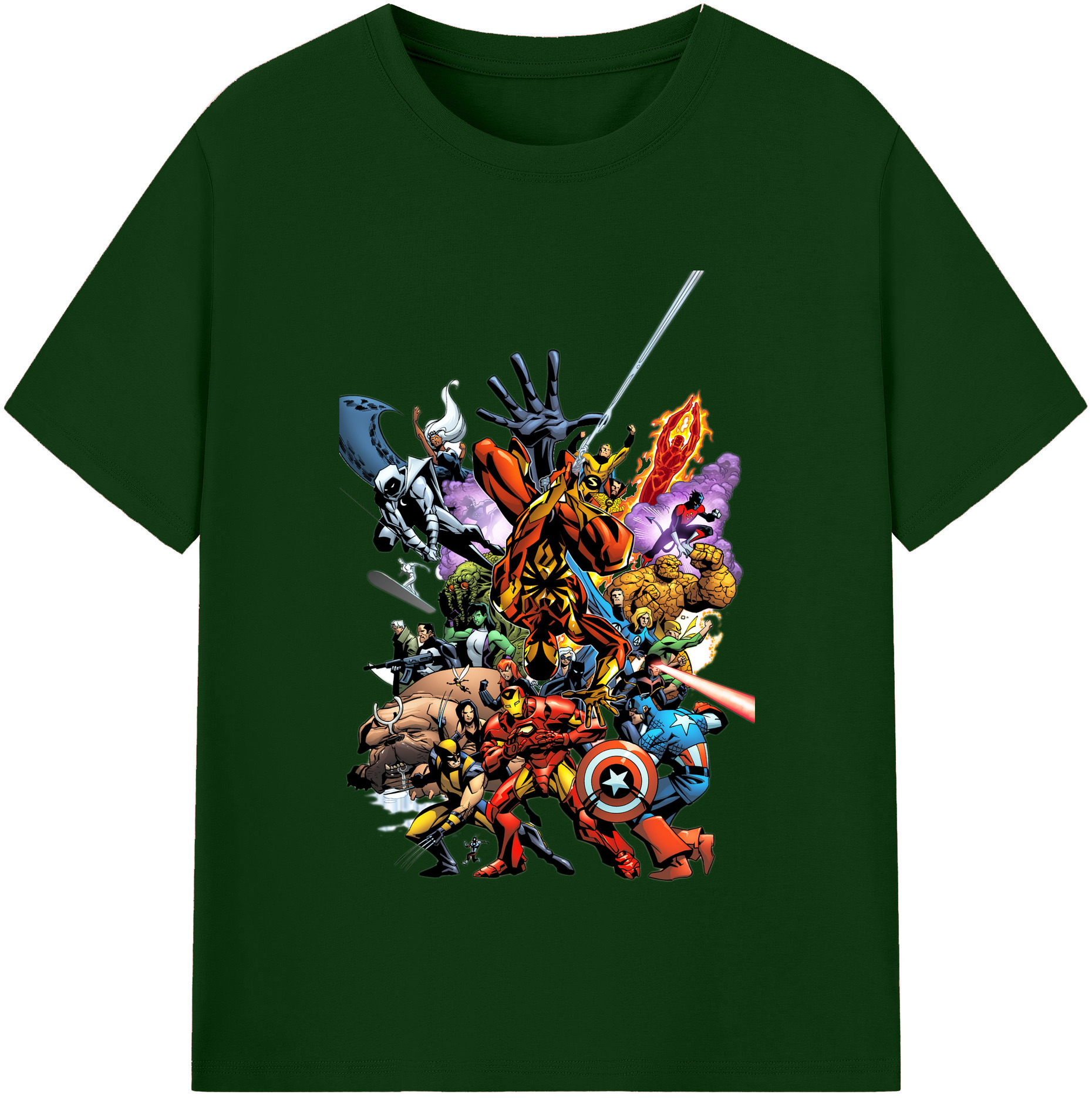 （画像用） アベンジャーズ The Avengers 綿100％半袖Tシャツ（フロントプリント）
